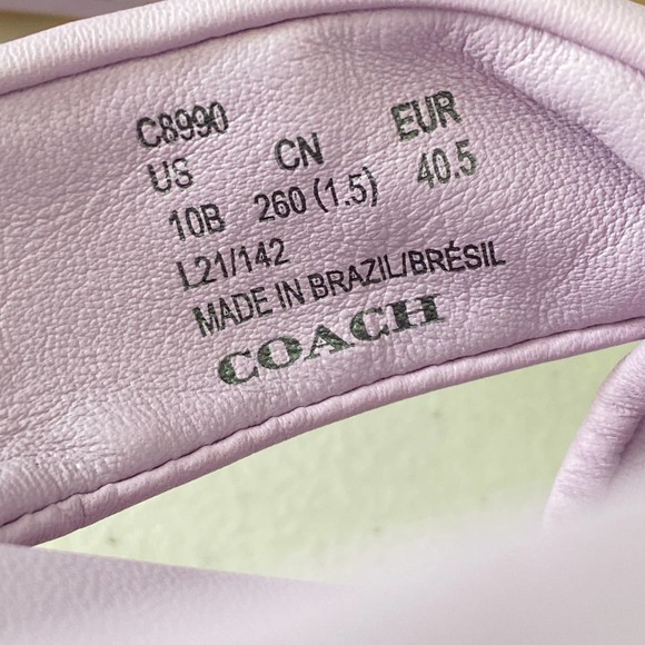 Coach Women's Brooklyn Leather Sandals - Violet Lilac Purple Twist Knot Slide 10 - Picture 4 of 10